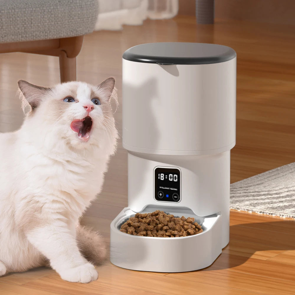 Automatischer Futterautomat 4L mit WIFI & Kamera - App-Steuerung für Katzen & Hunde