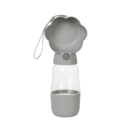 2-in-1 Hunde Wasserflasche mit Futterbehälter – Tragbare Auslaufsichere Outdoor Trinkflasche für Hunde & Katzen