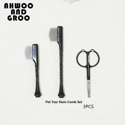 Haustier-Pflegeset 4-teilig - Kamm, Zahnbürste, Schere, Nagelknipser für Hunde & Katzen