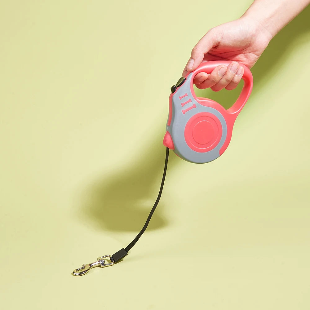 Retractable Nylon Dog Leash 3m/5m – Strong, Tangle-Free Lead for Small, Medium & Large Dogs