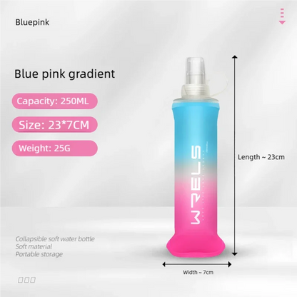 Sport TPU Faltflasche 250ml/500ml - Ultraleicht für Laufen, Marathon & Outdoor - 8 Farben