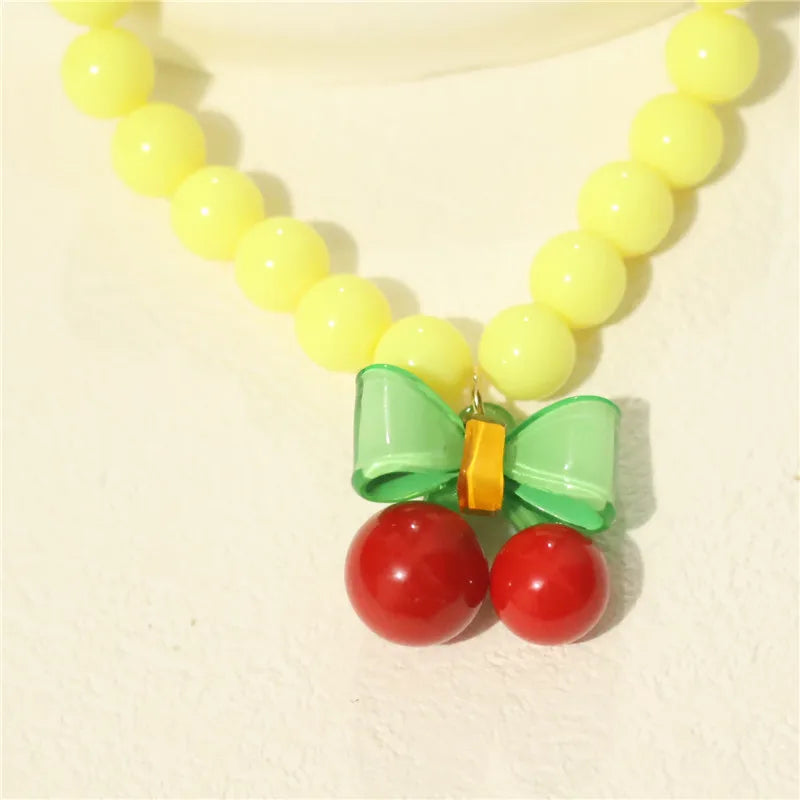 Perlen-Halsband für Haustiere – Handgefertigt, Kirsch-Design für Hunde & Katzen