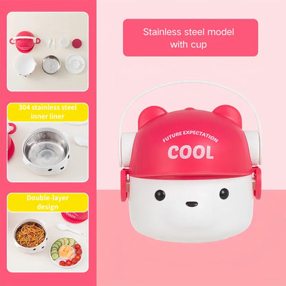 Edelstahl Lunchbox 304 - Auslaufsicher & Mikrowellengeeignet für Schule