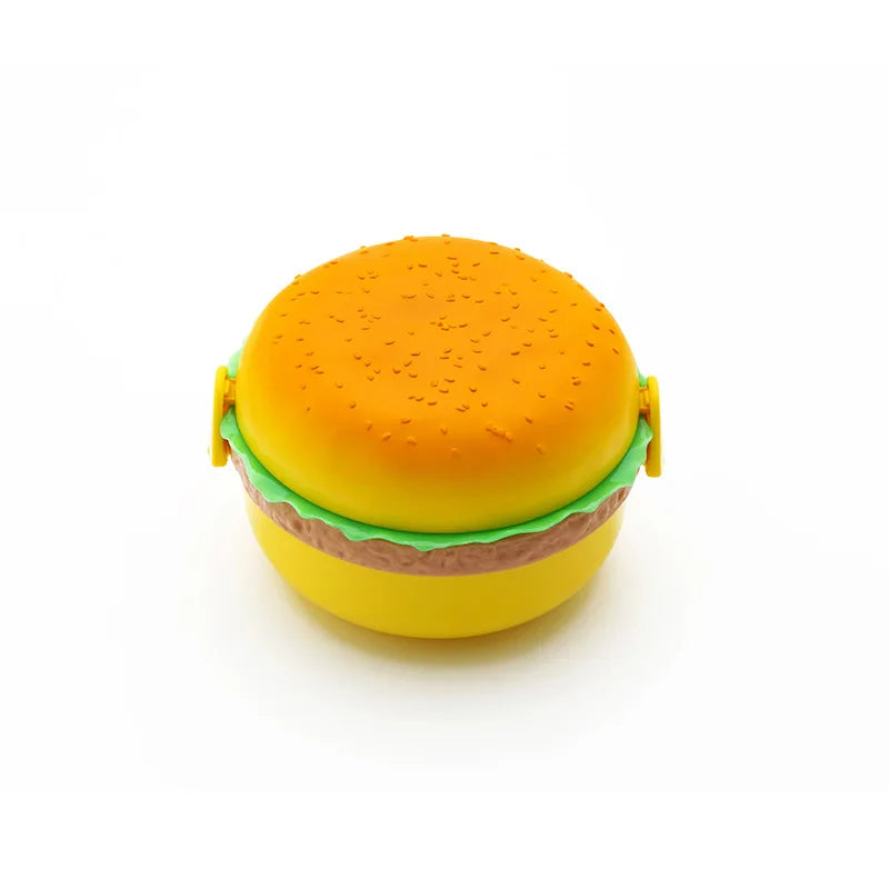Doppelschichtige Hamburger Lunchbox – Isoliert, Mikrowellengeeignet für Kinder & Schule
