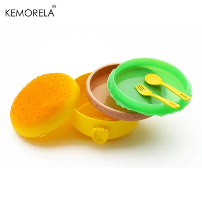 Doppelschichtige Hamburger Lunchbox – Isoliert, Mikrowellengeeignet für Kinder & Schule