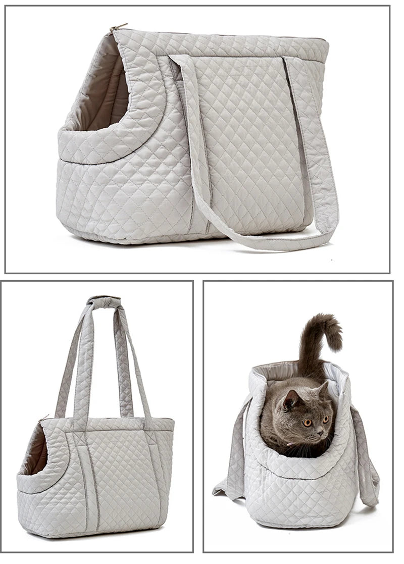 Haustier-Handtasche Katzen - Gesteppte Schultertasche für Herbst & Winter