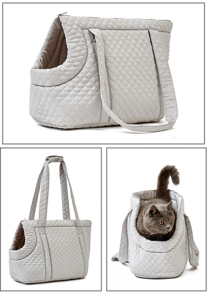 Haustier-Handtasche Katzen - Gesteppte Schultertasche für Herbst & Winter