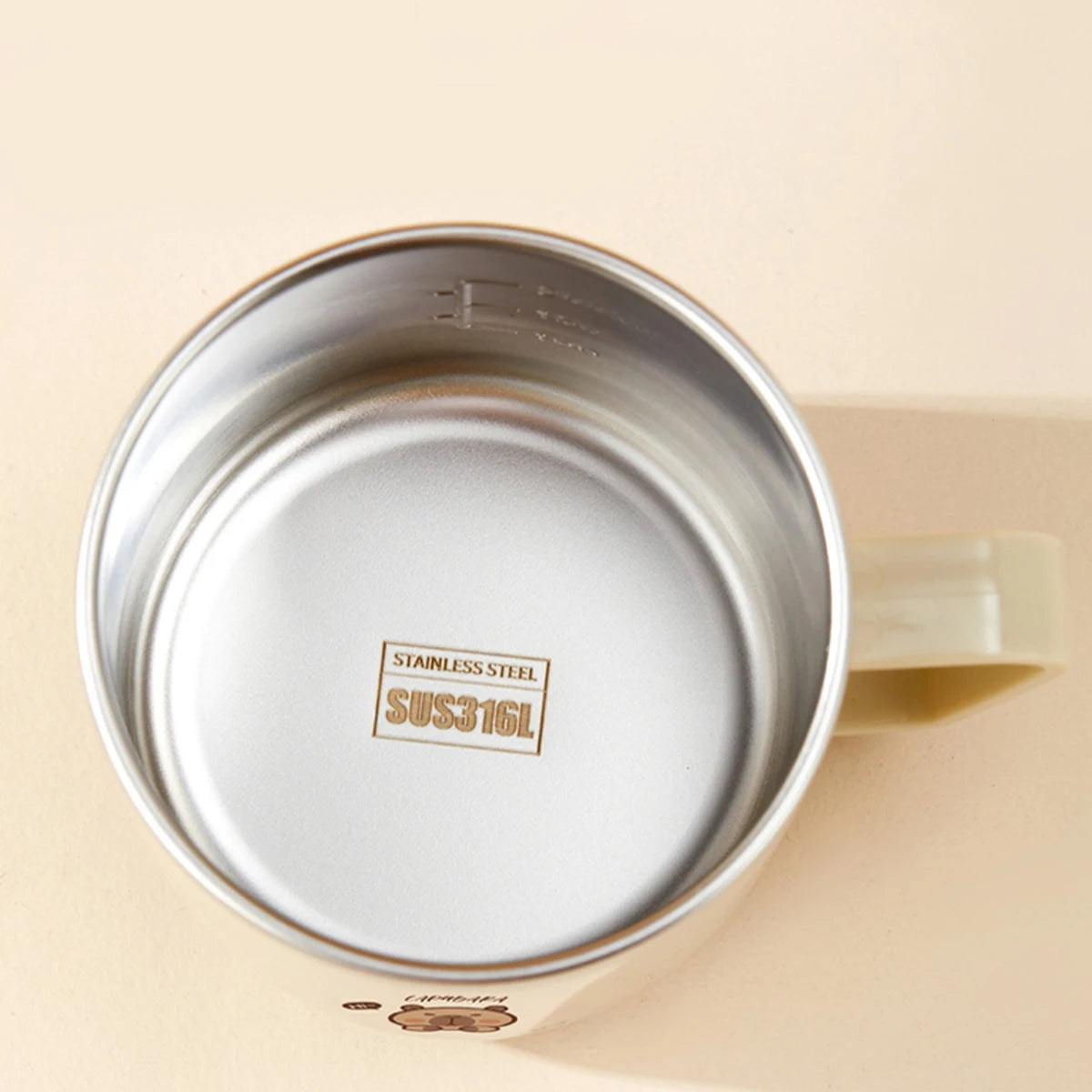 Capybara Kinder Trinkbecher 270ml - Doppelwandiger Edelstahl mit Strohhalm