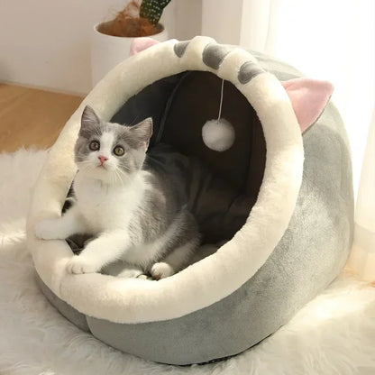 Katzenbett Kuschelhöhle - 3 Designs (Katze, Küken, Einhorn) - Weich & Waschbar