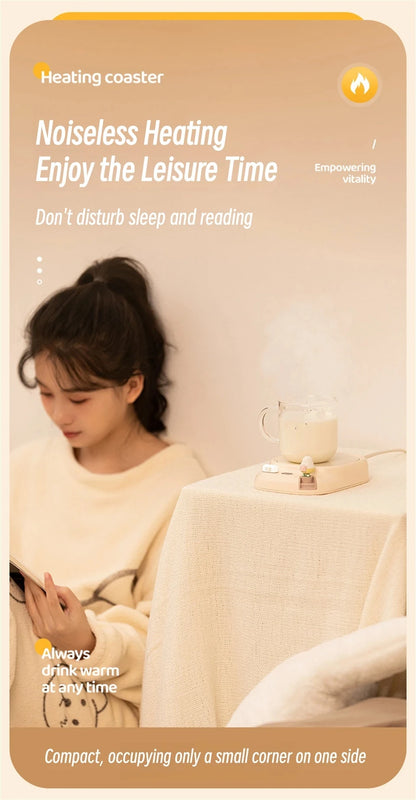 40W Tassenwärmer elektrisch - Getränkewärmer mit 4 Temperaturstufen für Kaffee, Tee & Milch