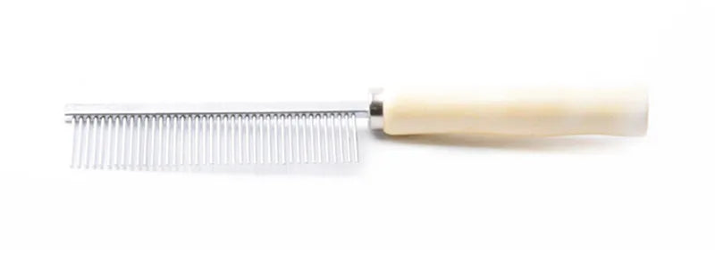 Holzgriff Hundekamm & Katzenkamm – Edelstahlzähne, 40 Zähne – Entfernt lose Haare & Unterwolle