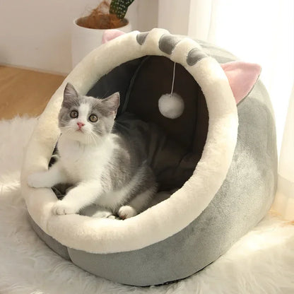 Katzenbett Kuschelhöhle - 3 Designs (Katze, Küken, Einhorn) - Weich & Waschbar