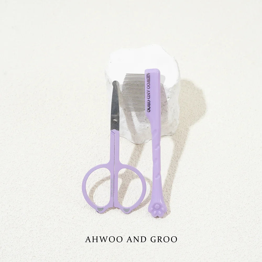 Haustier-Pflegeset 4-teilig - Kamm, Zahnbürste, Schere, Nagelknipser für Hunde & Katzen