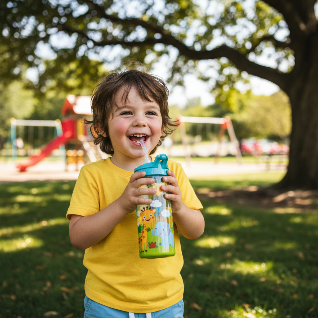 Emotionales Produktbild - Kinder Trinkflasche