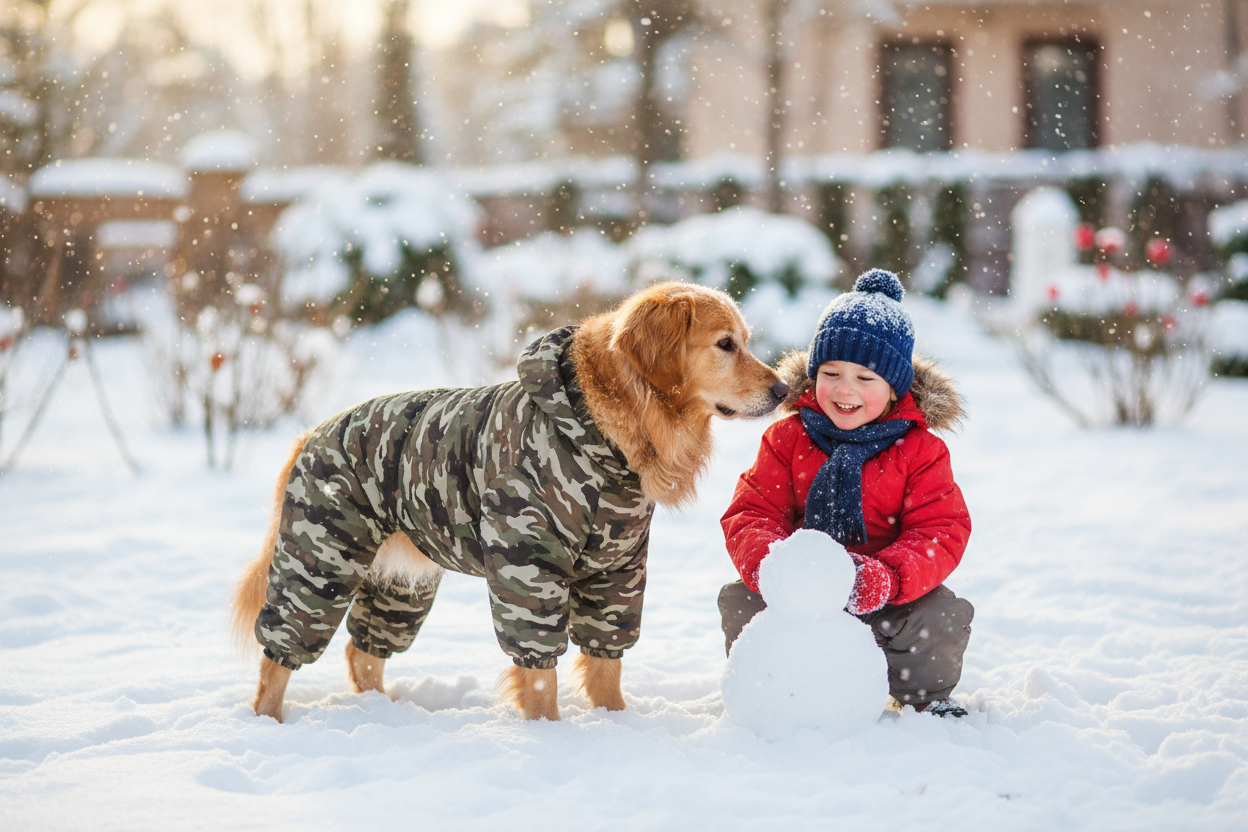 Hund beschützt Kind Overall