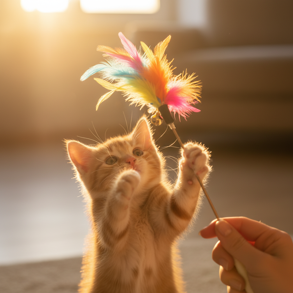 Nahaufnahme Federspielzeug