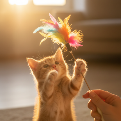 Nahaufnahme Federspielzeug